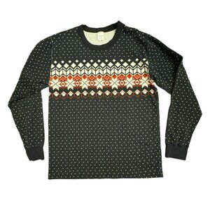 Hanna Andersson Long Sleeve Pajama Top Size Large Fair Isle Organic Cotton